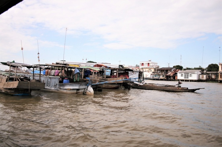 Cai Be floating market in the Mekong Delta
