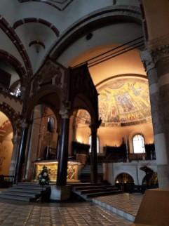 View inside the Basilica di Sant'Ambrogio in Milan