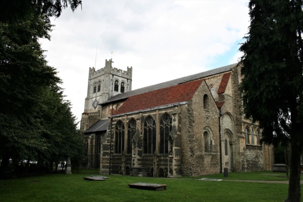 Waltham Abbey Church from the side