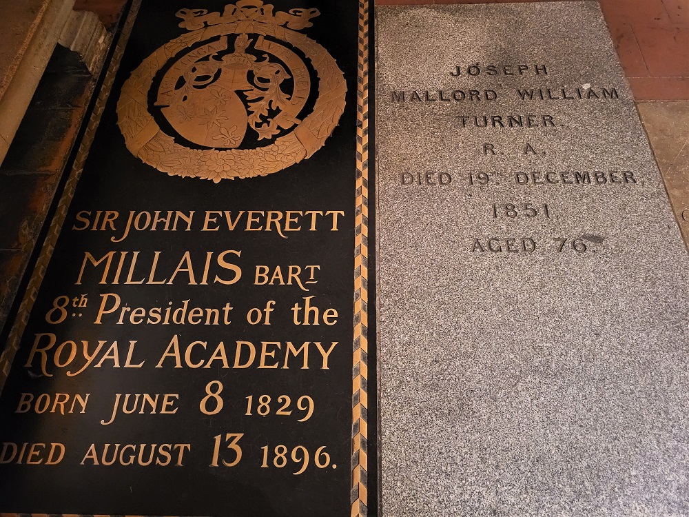 The tombs of Sir John Everett Millais and JMW Turner